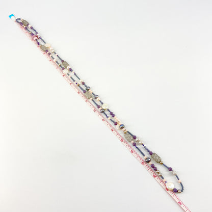 Necklace - Purple & Pearl