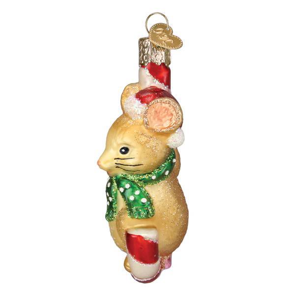 Ornament - Blown Glass - Christmas Mouse