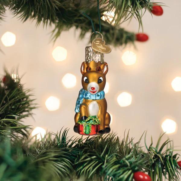 Ornament - Blown Glass - Mini Rudolph the Red-Nosed Reindeer