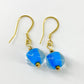 Earrings - Cerulean Blue Core - Glass & Goldfill (Video)