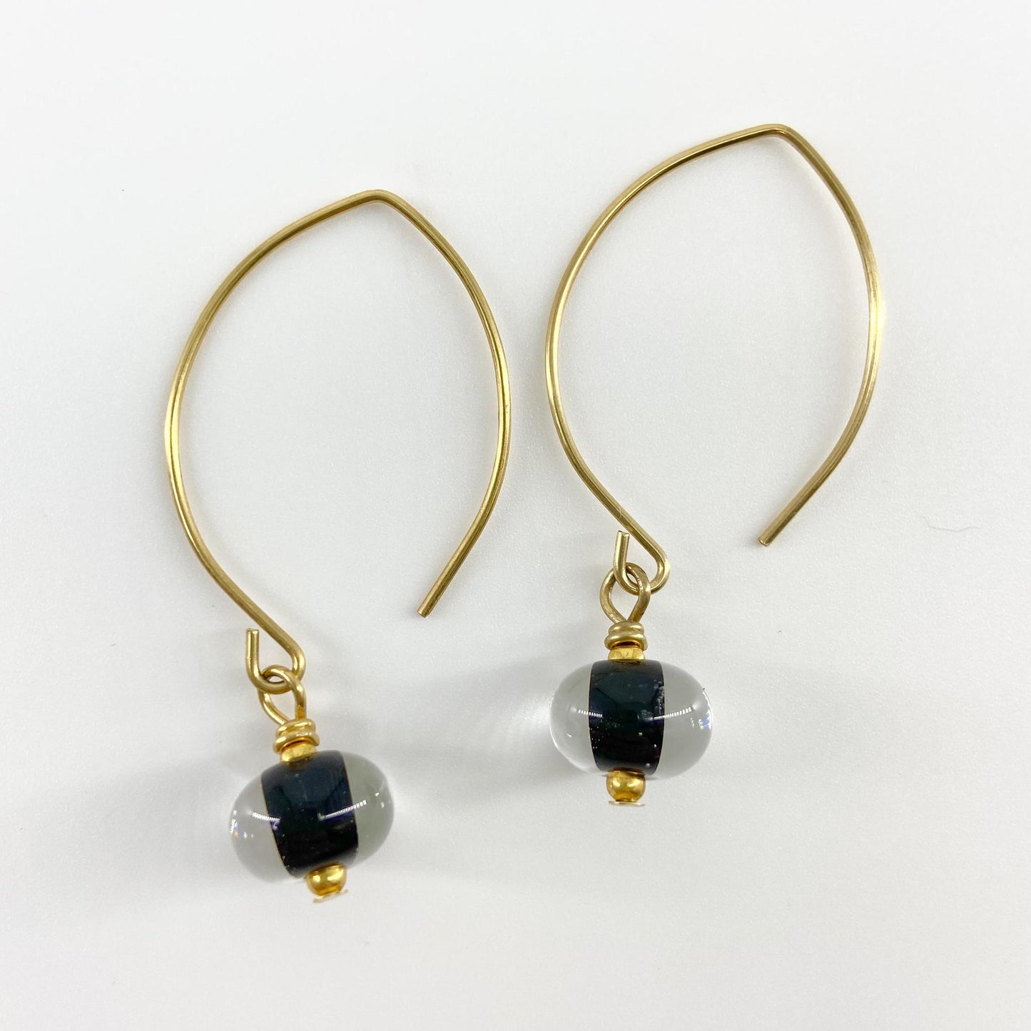 Earrings - Encased Black - Glass & Goldfill (Video)