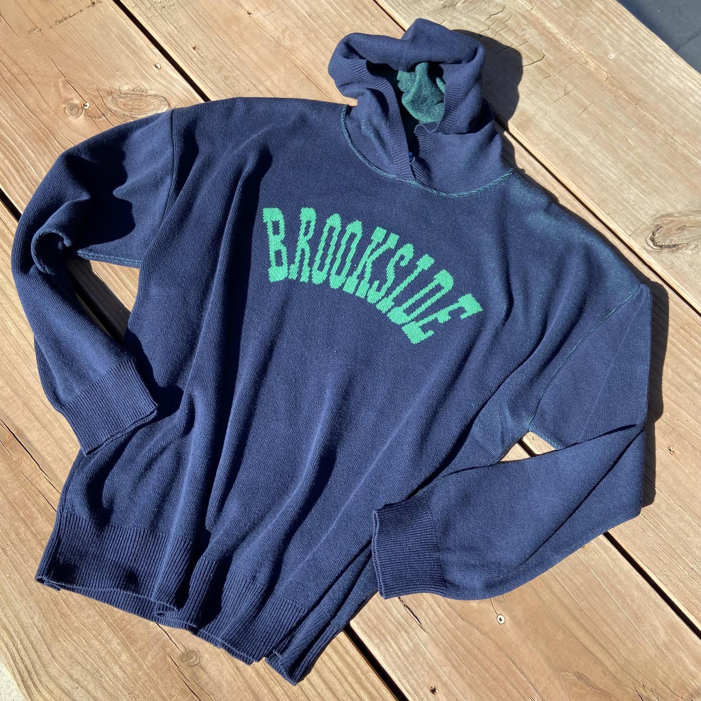 Oversized Hooded Sweater - BROOKSIDE - Unisex - Kelly On Navy
