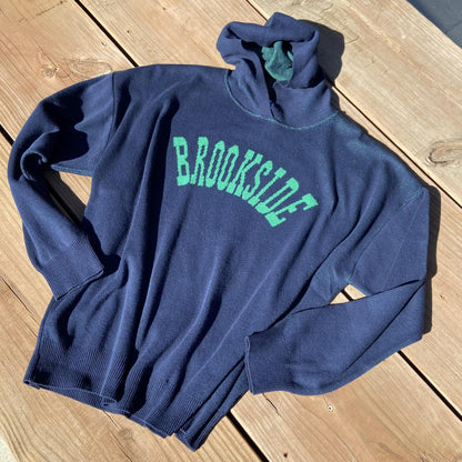 Oversized Hooded Sweater - BROOKSIDE - Unisex - Kelly On Navy