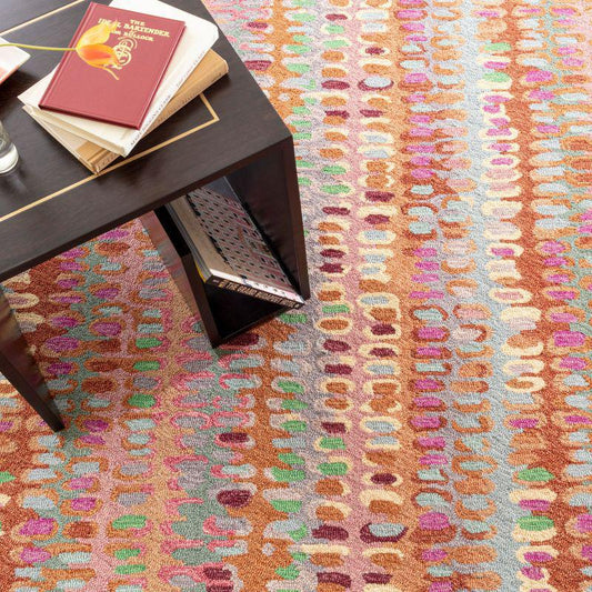 Rug - Micro Hooked Wool - Paint Chip Clay