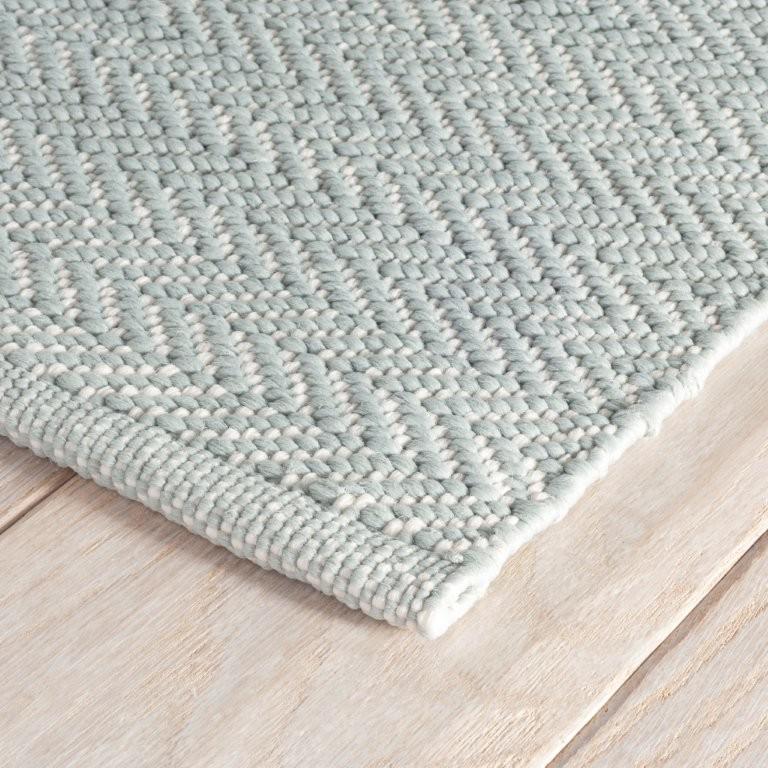 Rug - Indoor/Outdoor - Herringbone Light Blue/Ivory