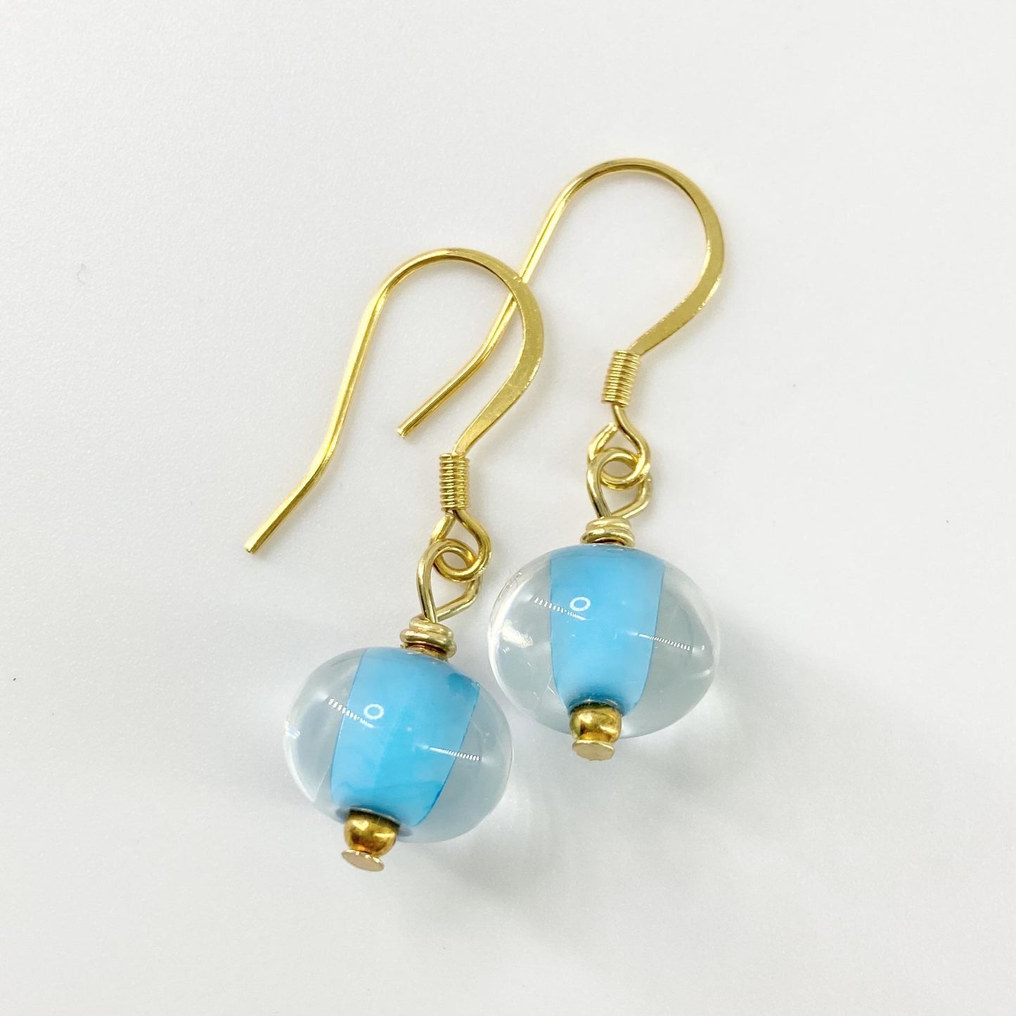 Earrings - Turquoise Core - Glass & Goldfill (Video)