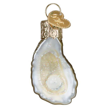 Ornament - Blown Glass - Mini Oyster with Pearl