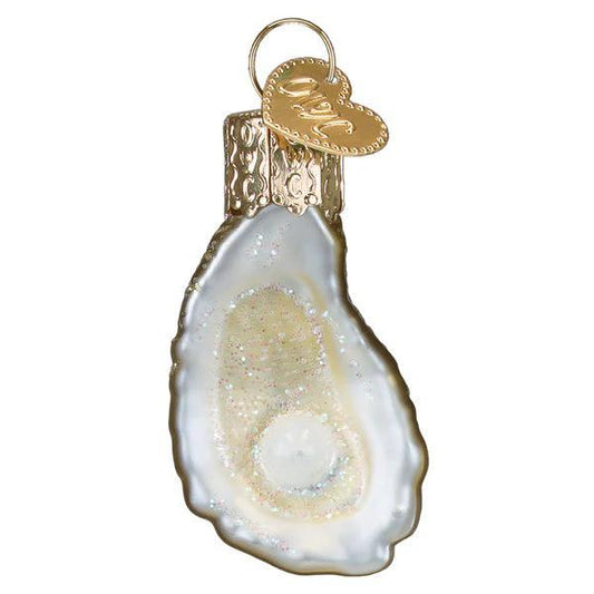 Ornament - Blown Glass - Mini Oyster with Pearl
