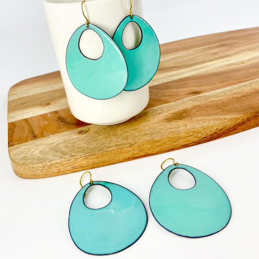 Earrings - Kiln-Fired Enamel & Brass