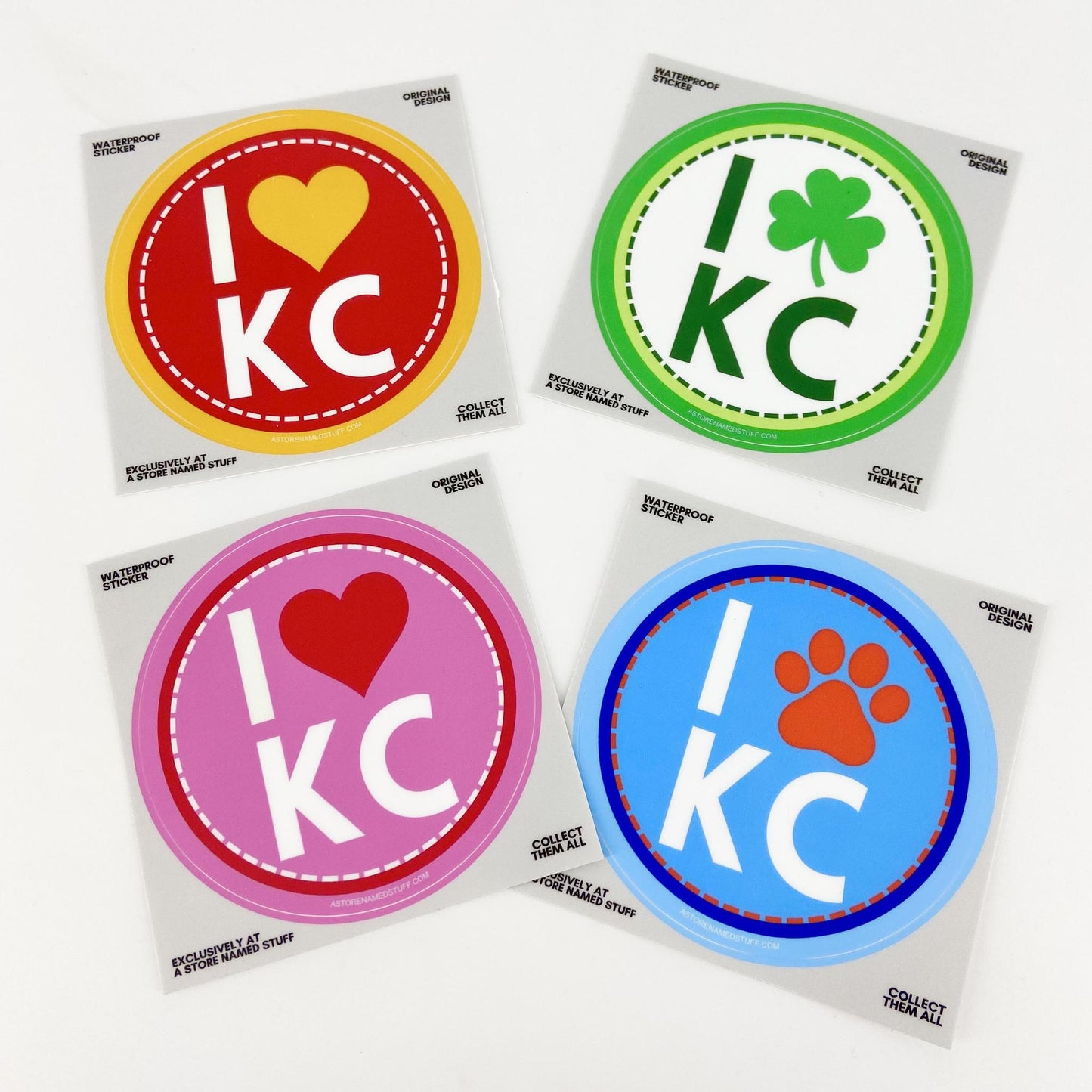 Sticker - I (Paw Print) KC - Blue/Red