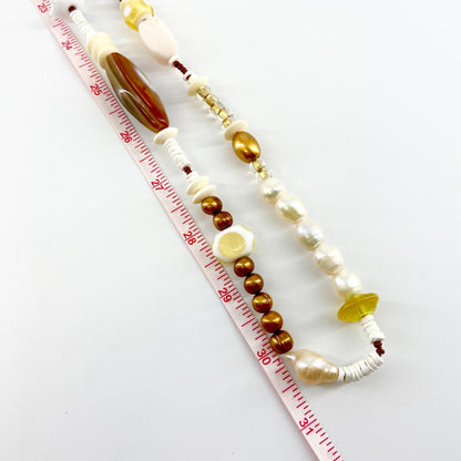 Necklace - Champagne & Pearls