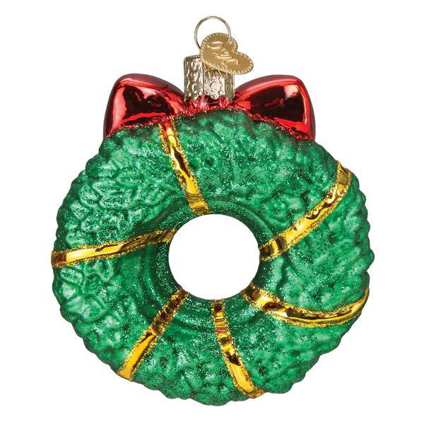 Ornament - Blown Glass - Christmas Wreath