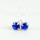 Stud Earrings - Real Crystals - Sapphire