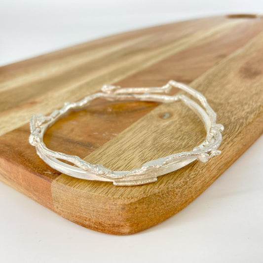 Bangle - "Double Twig" - Sterling Silver