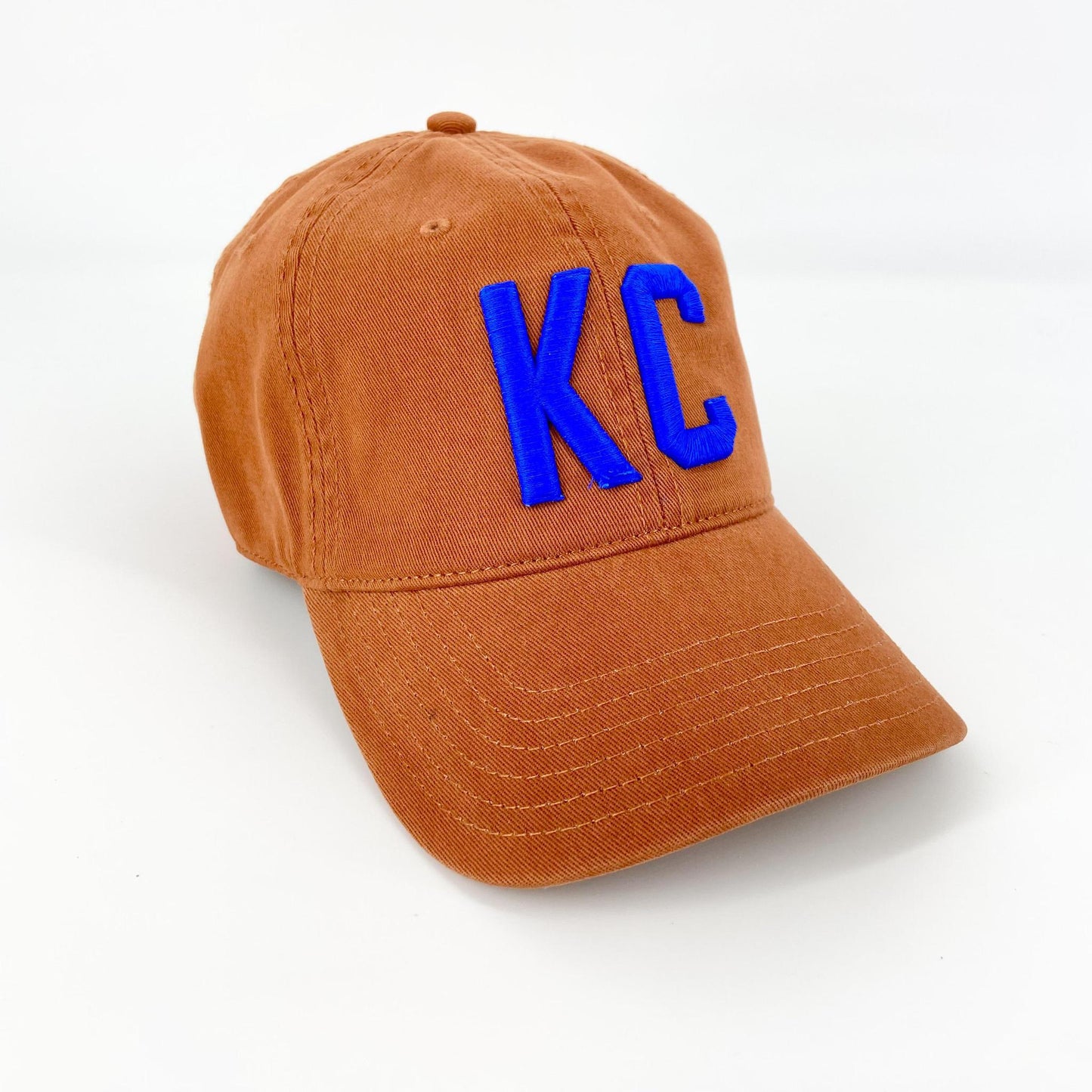 Ballcap - KC - Burnt Orange with Blue KC