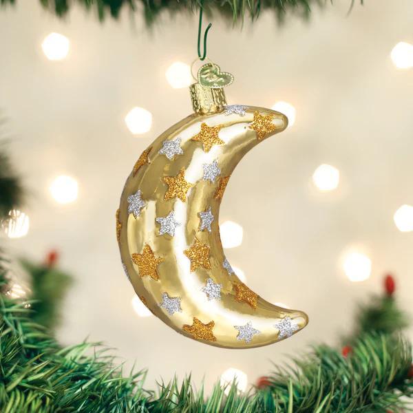 Ornament - Blown Glass - Celestial Moon