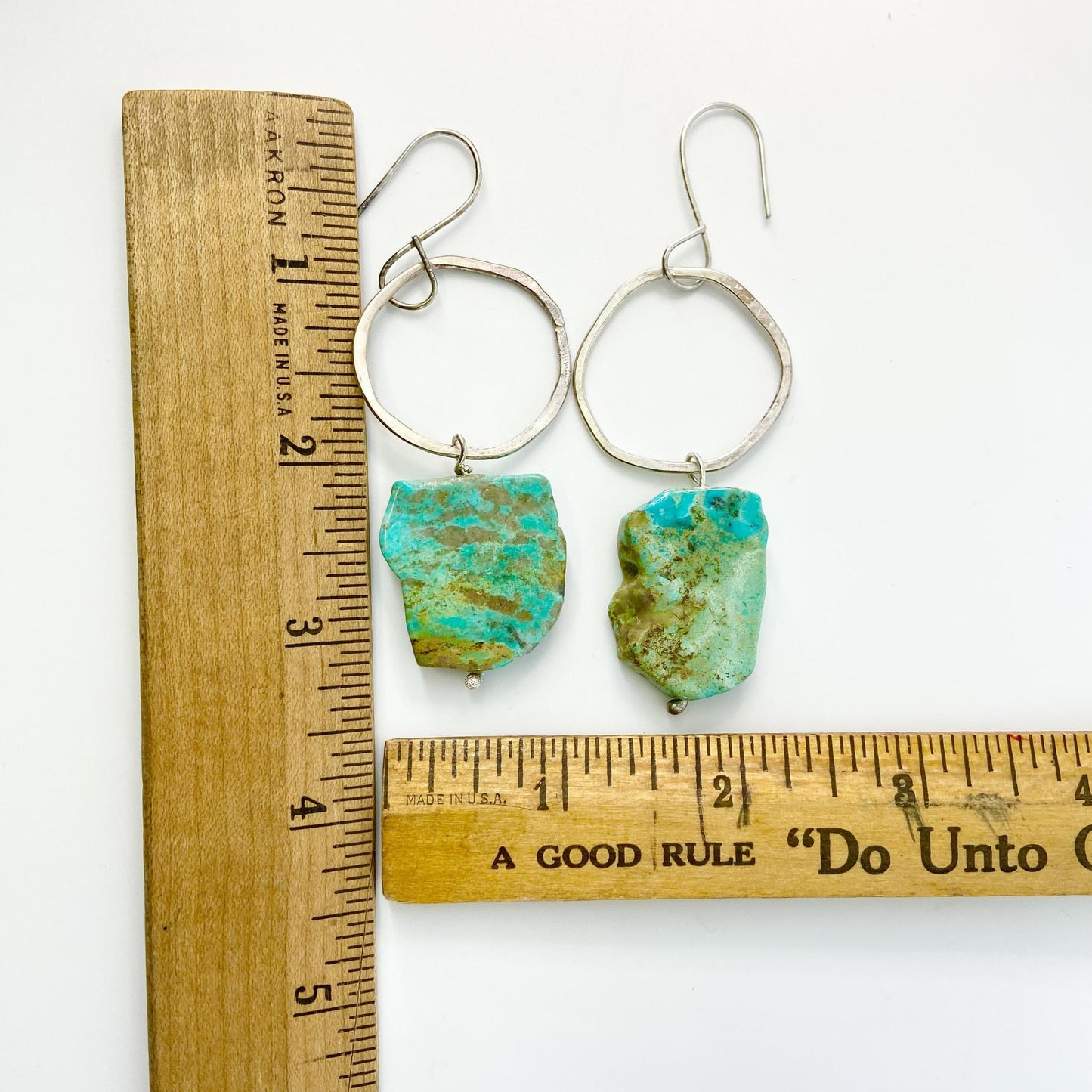Earrings - Sterling & Turquoise Slices Originals