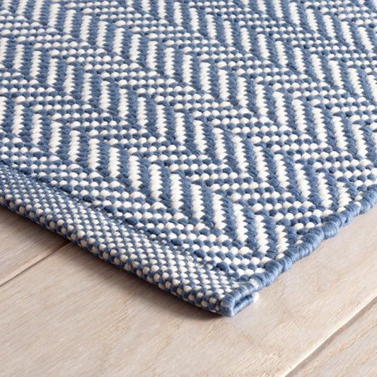 Rug - Indoor/Outdoor - Herringbone Denim/Ivory