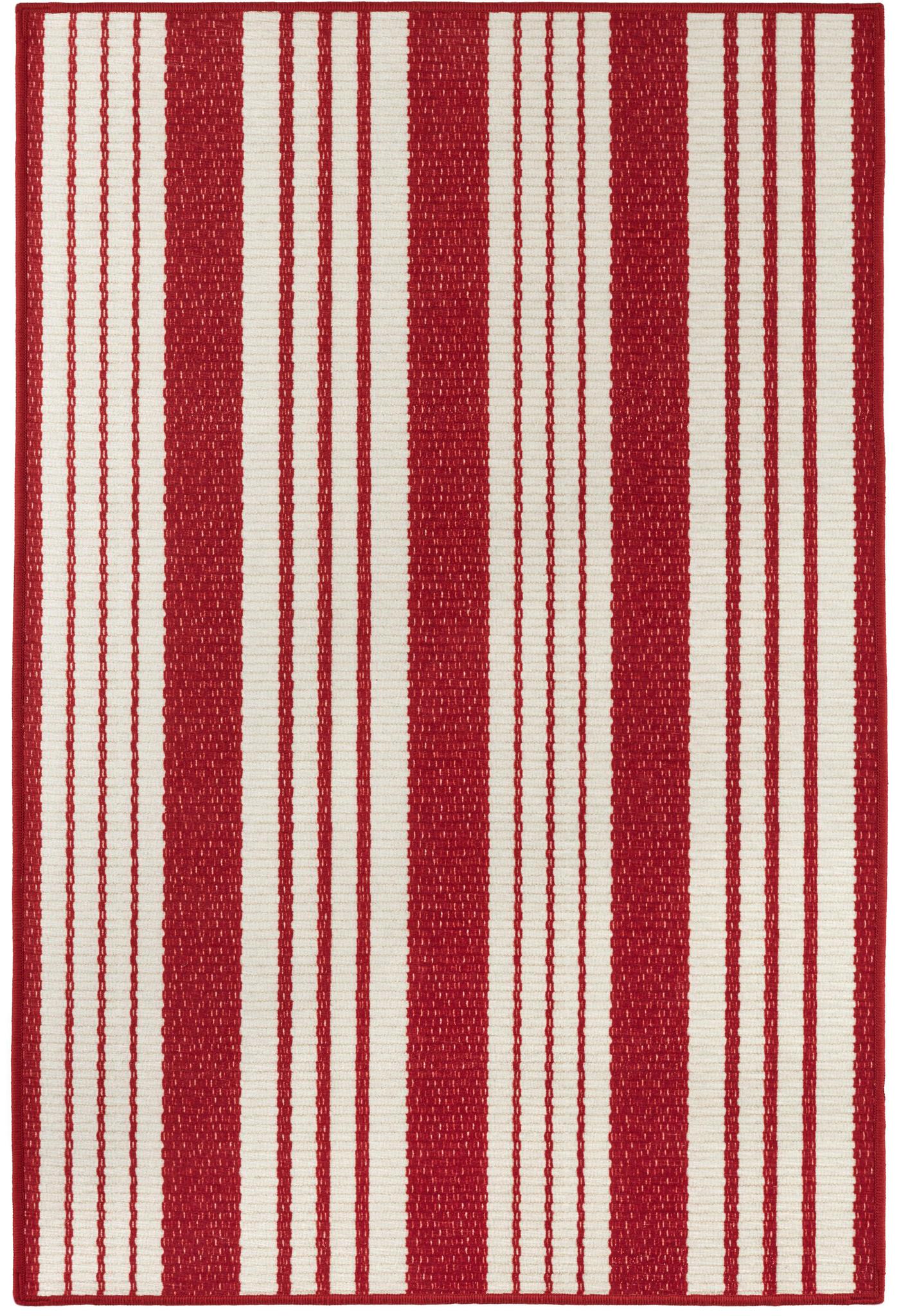 Rug - Machine-Washable - Abby Ticking Red