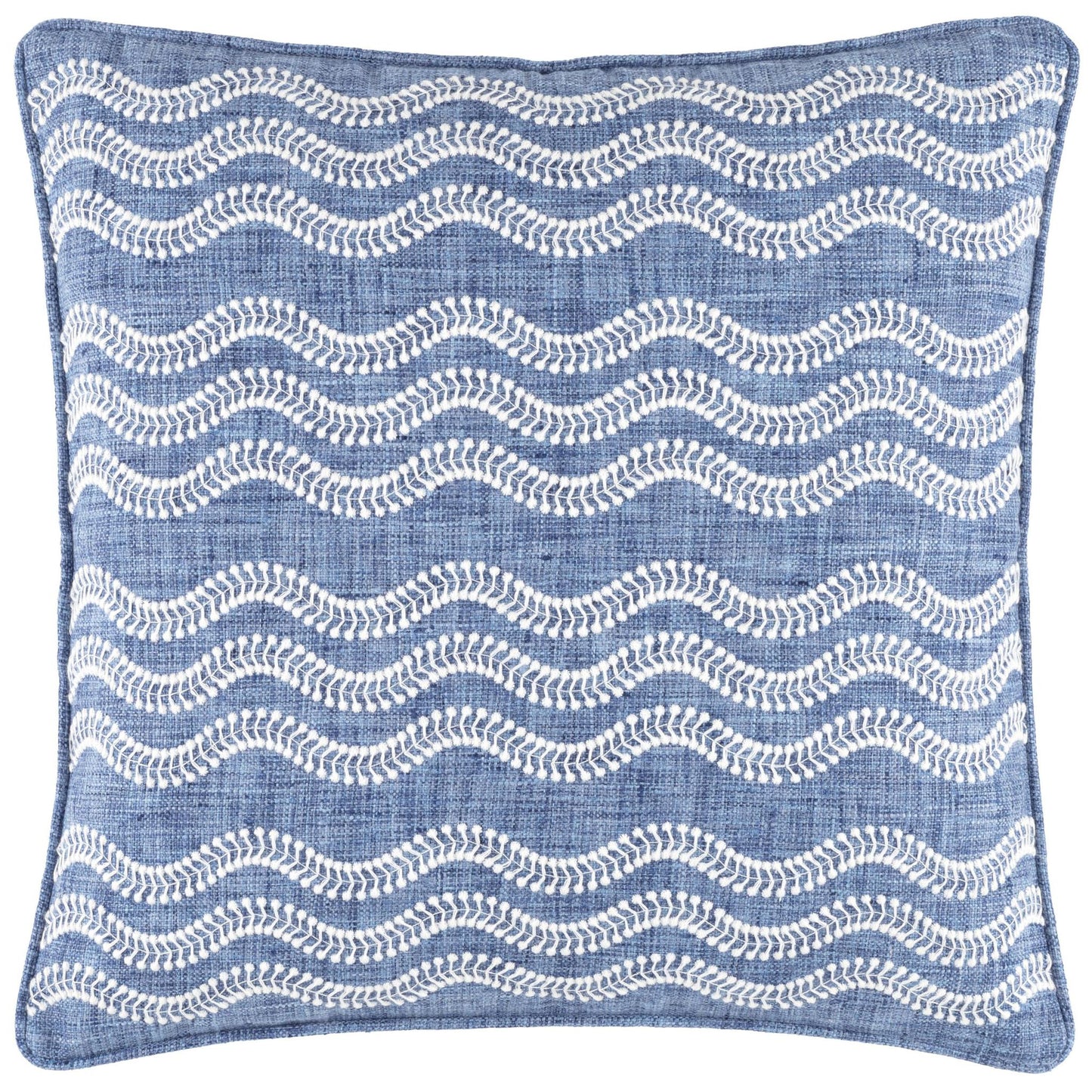 Pillow - "Scout" Embroidered French Blue - Indoor/Outdoor - 20"
