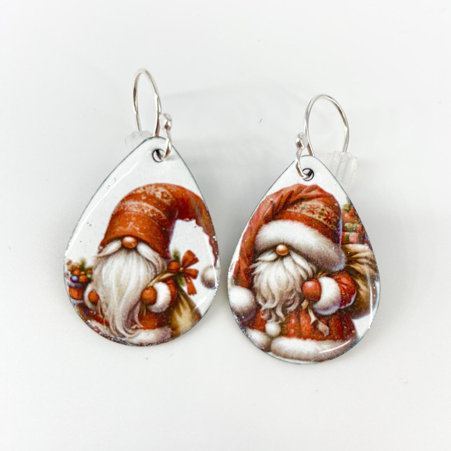 Earrings - Holiday Gnomes - Enamel on Copper