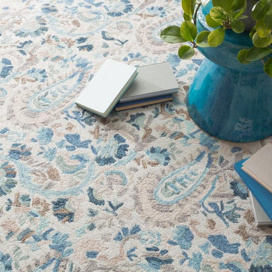 Rug - Micro Hooked Wool - Ines Blue