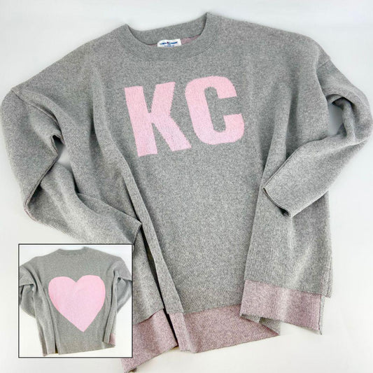 Sweater - KC/Heart (Grey + Light Pink) - Exclusive