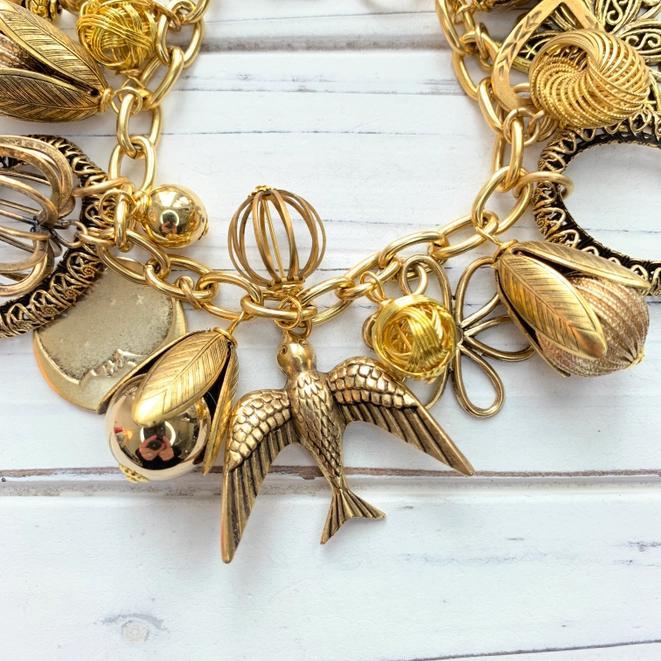 Bracelet - Vintage Gold Charms - Reproduction