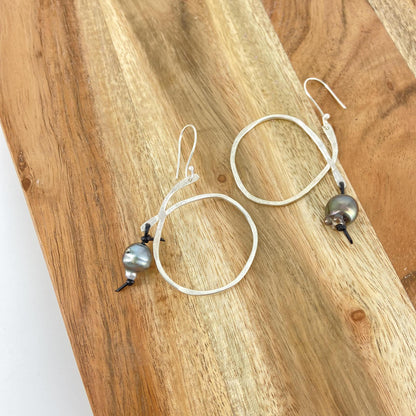 Earrings - Sterling/Pearl/Leather Originals