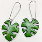 Earrings - Elephant Ear Fern - Enamel on Copper