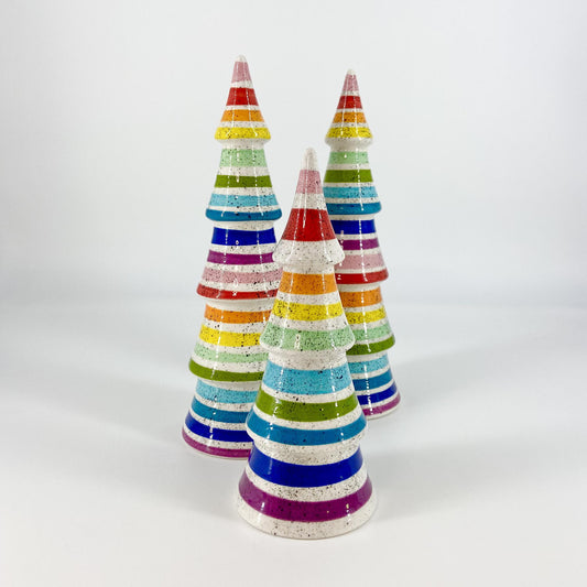 Decoration - Ceramic Tree - 8.5" - Bright Rainbow