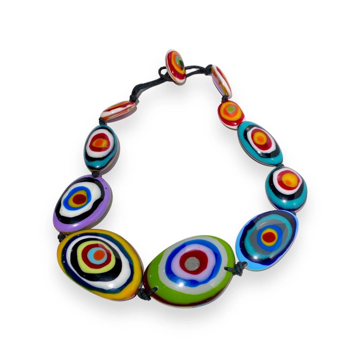 Necklace - Handknotted "Pebble" Resin Original - Handmade