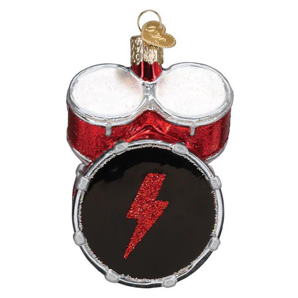 Ornament - Blown Glass - AC/DC Drum Set