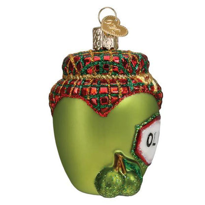 Ornament - Blown Glass - Jar of Olives