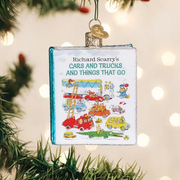 Ornament - Blown Glass - Cars & Trucks & Things that Go Book