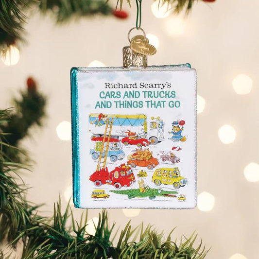 Ornament - Blown Glass - Cars & Trucks & Things that Go Book