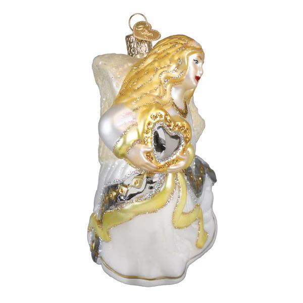 Ornament - Blown Glass - Angel with Heart