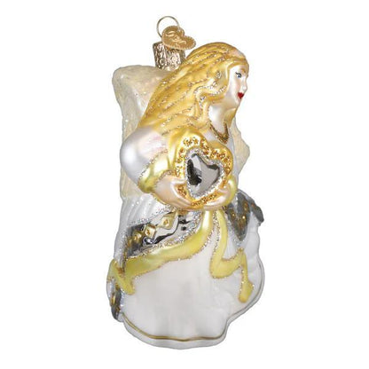 Ornament - Blown Glass - Angel with Heart
