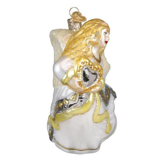 Ornament - Blown Glass - Angel with Heart