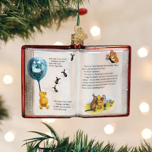 Ornament - Blown Glass - Winnie-the-Pooh Book