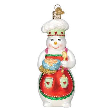 Ornament - Blown Glass - Snow Woman Chef