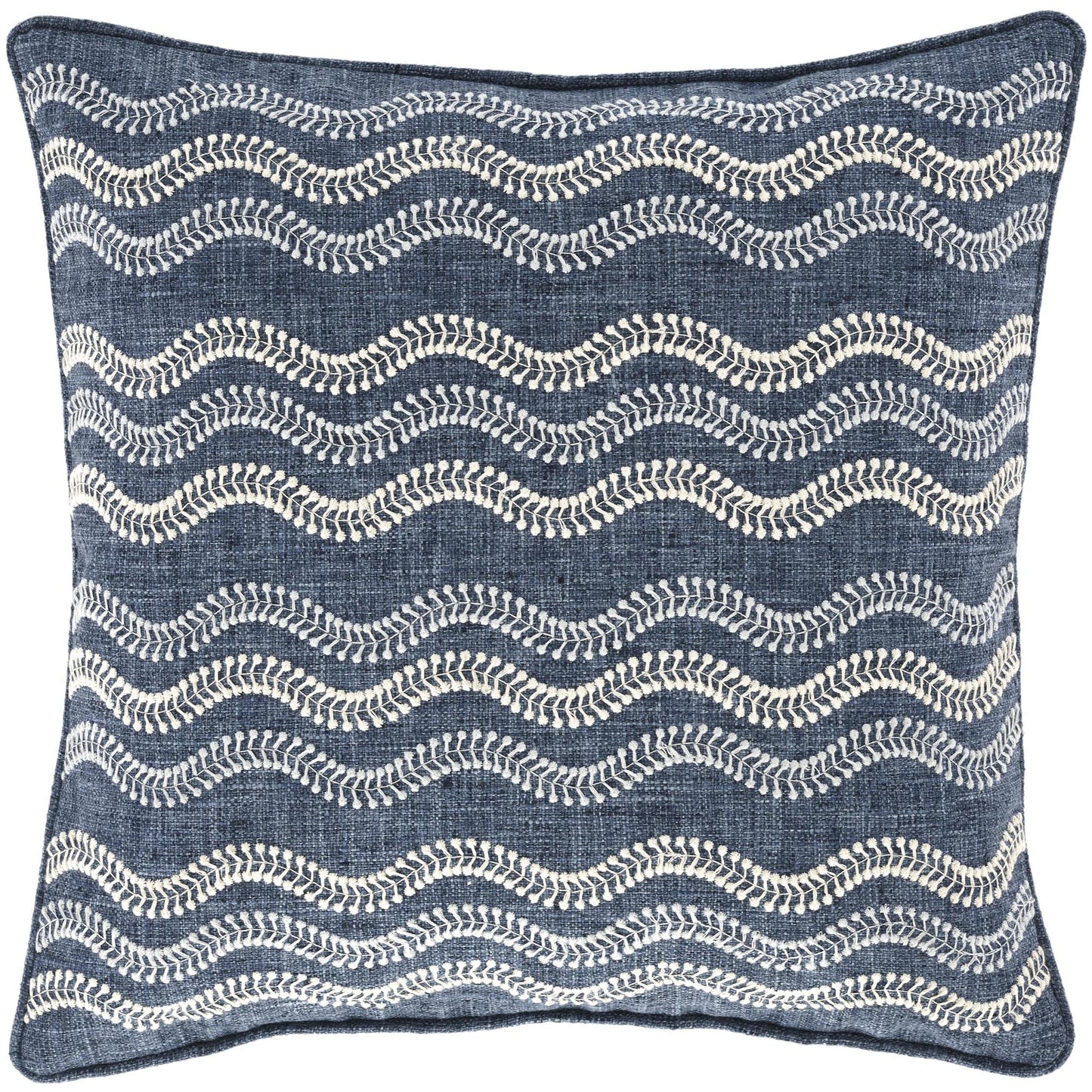 Pillow - "Scout" Embroidered Indigo - Indoor/Outdoor - 20"