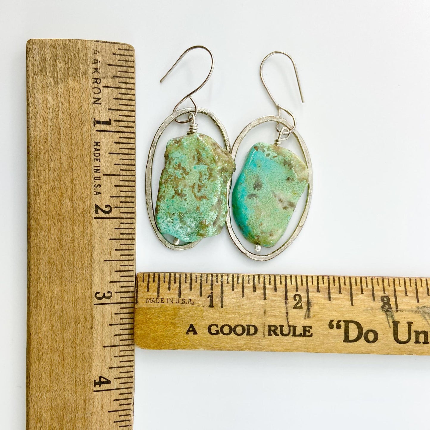 Earrings - Sterling & Turquoise Slices Originals