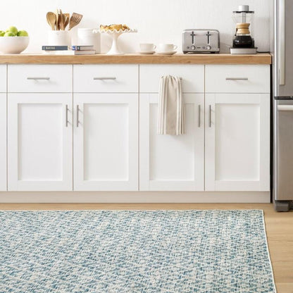 Rug - Machine-Washable - Melange Diamond Blue