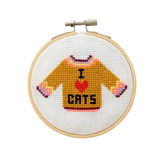 Kit - I Love Cats Sweater Cross Stitch