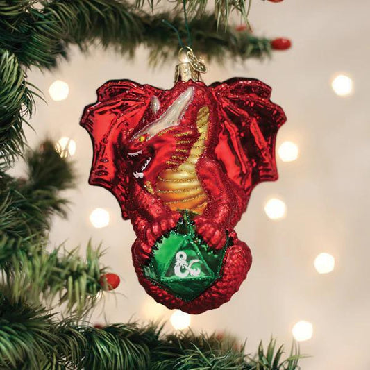 Ornament - Blown Glass - Dungeons & Dragons Red Dragon