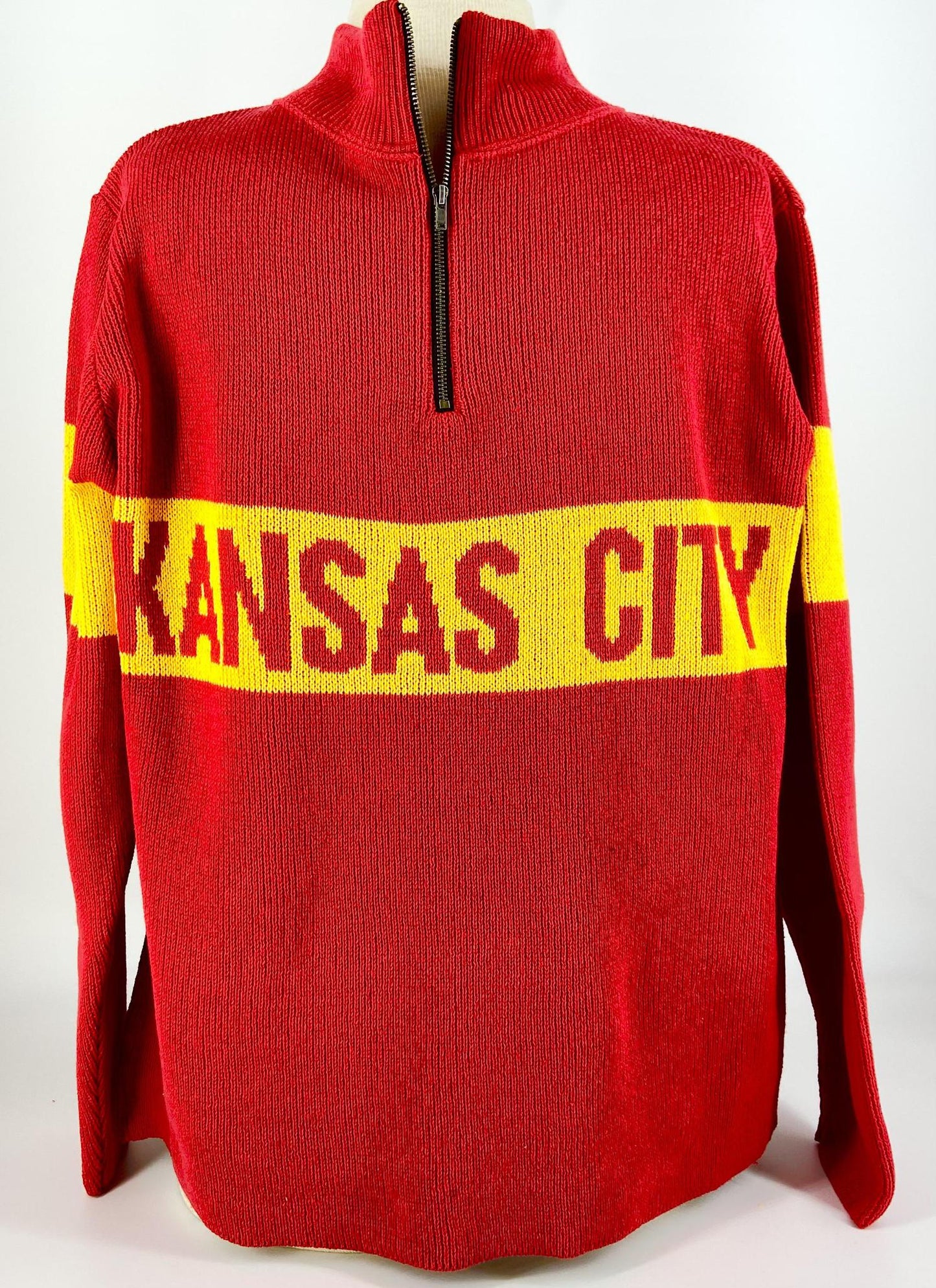 Quarter Zip Sweater - Kansas City (Red + Gold) - Exclusive