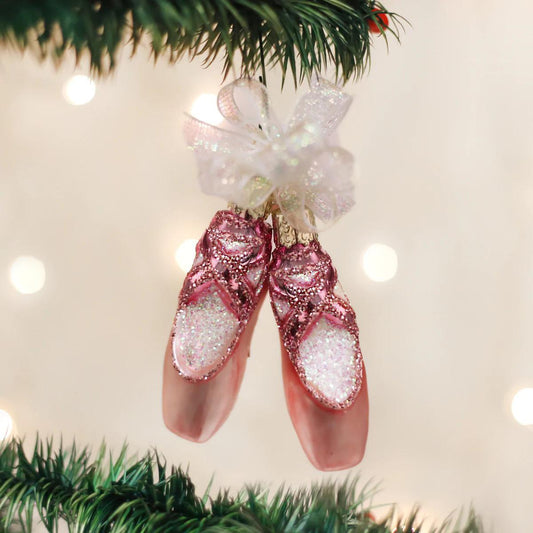 Ornament - Blown Glass - Pair of Ballet Slippers