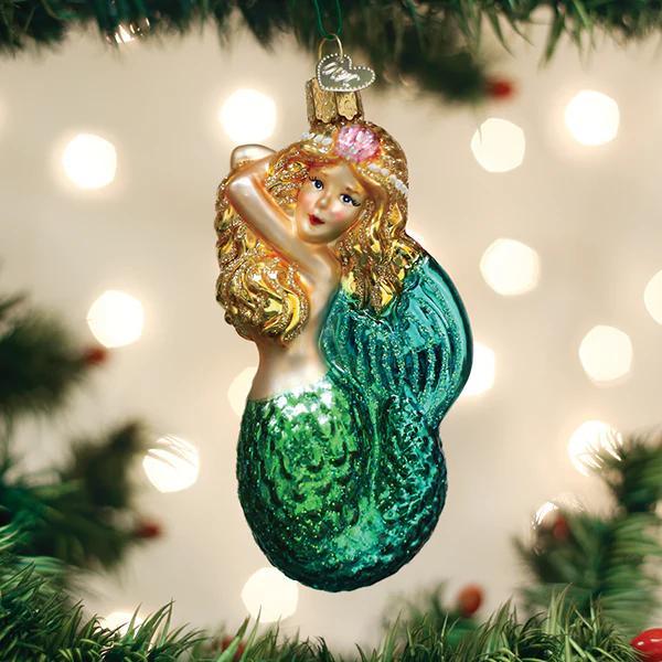 Ornament - Blown Glass - Seashell Mermaid