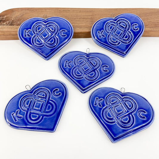 Decoration/Ornament - KC "Interlocking Hearts" Heart  - Blue